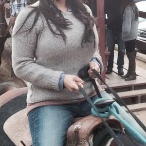 Benedetta B Sweater Tan High Low Knit Wool Alpaca size Small.